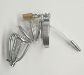 Chastity Device with Cock Ring and Catheter Tube
